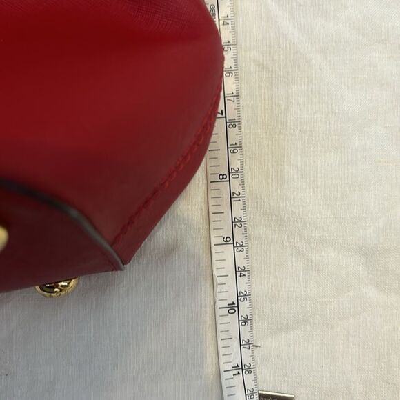 Michael Kors Leather Snap Pocket Tote Red Handbag - Picture 13 of 16